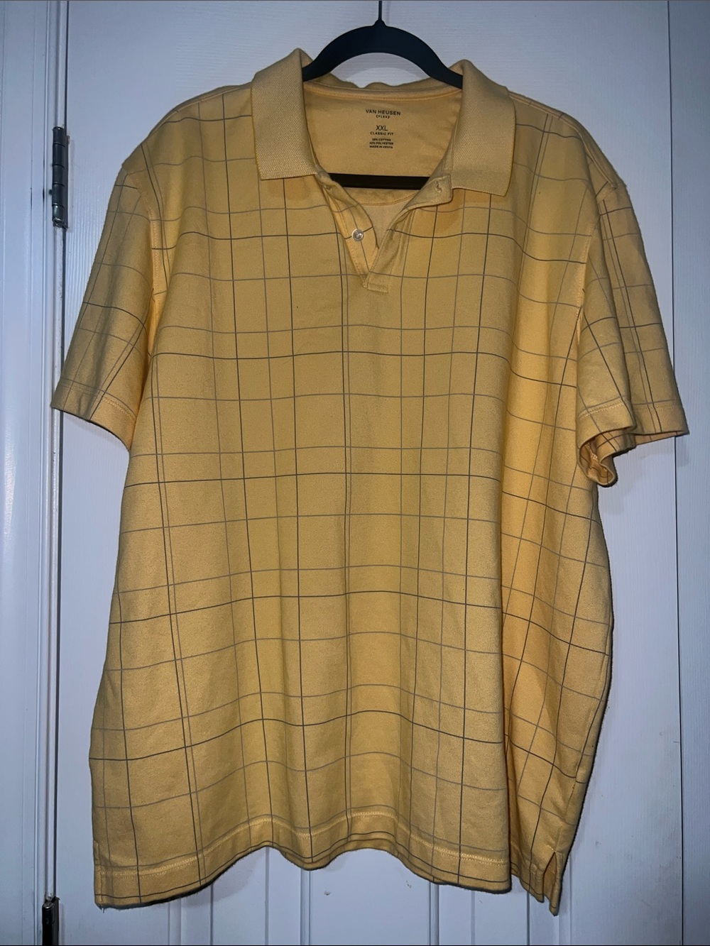 Van Heusen Men's Yellow Windowpane Polo